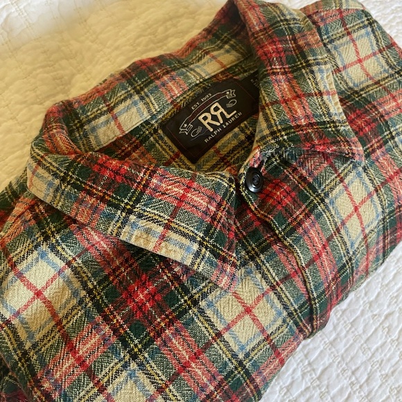 Ralph Lauren Double RL Red and Green Plaid Shirt - Picture 1 of 3